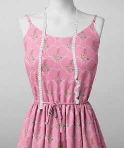 Alternative view of Pink Rose & Dotted Swirl Fabric