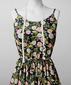 Alternative view of Navy Watercolor Rose Floral Fabric