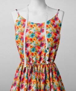 Alternative view of Vibrant Watercolor Floral Print Fabric
