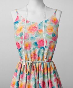 Alternative view of Watercolor Pastel Rose Fabric
