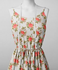 Alternative view of Off-White Coral Rose Floral Fabric