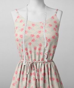 Alternative view of Watercolor Peony Linen Blend Fabric