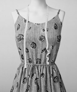 Alternative view of Monochromatic Rose Stripe Fabric