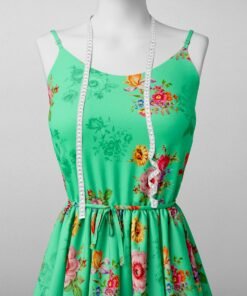Alternative view of Mint Green Vintage Floral Print Fabric