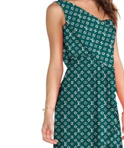 Alternative view of Teal Designer Logo Print Fabric